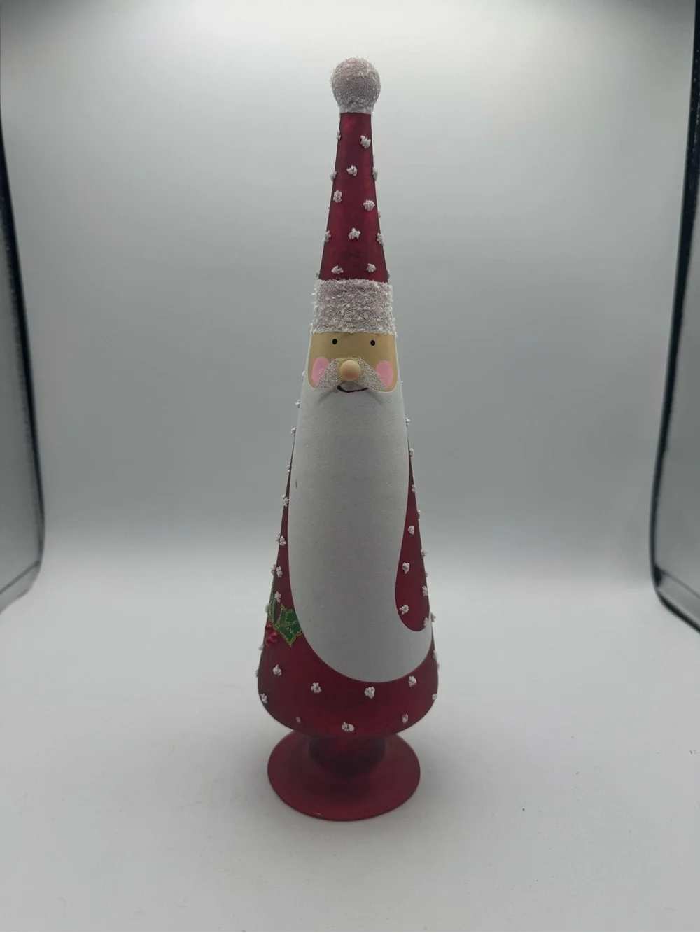 Pier 1 Glass Santa Light-Up LED with Timer 12